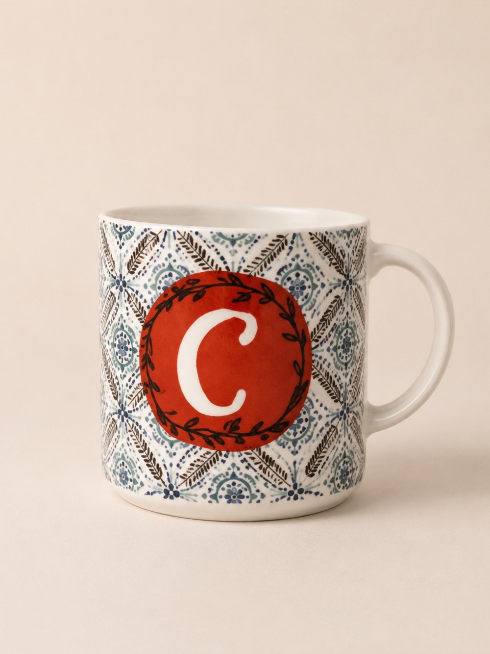 Anthropologie Jo Stoneware “C” Mug